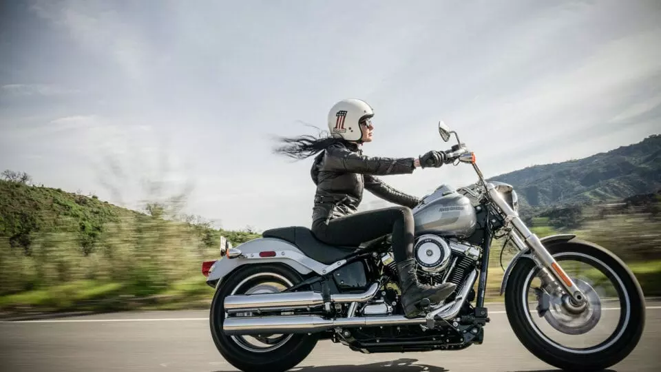 Woman riding on a motorcycle
