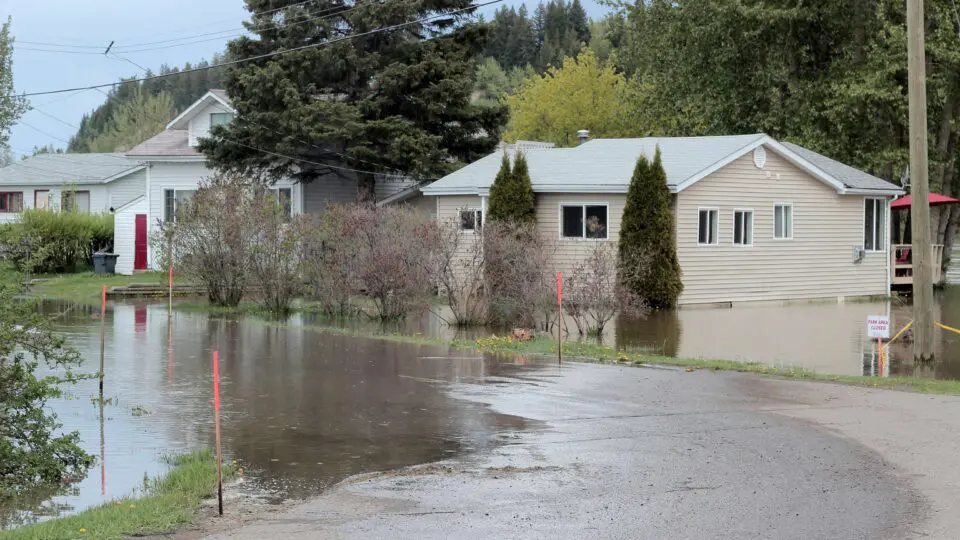 Flood damage at a home