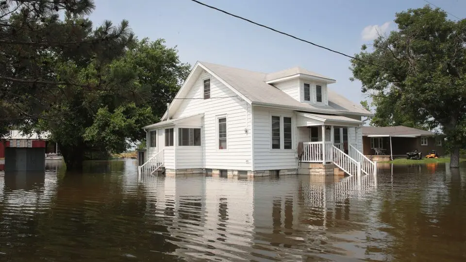 home damaged by flooding