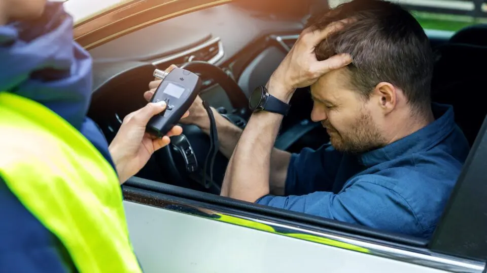 driver pulled over for a breathalyser test
