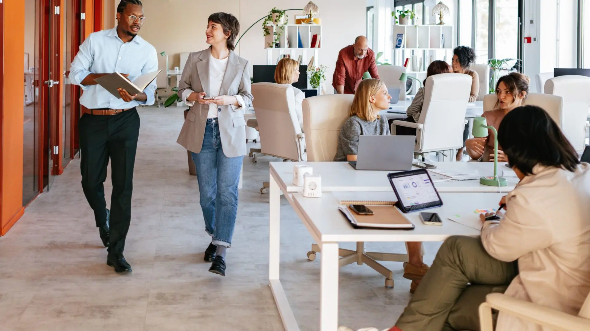 staff working in an office